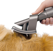 Dyson Groom tool for vacuum cleaners. Dyson pet grooming accessory removes hair from your dog before it is shed around the home.